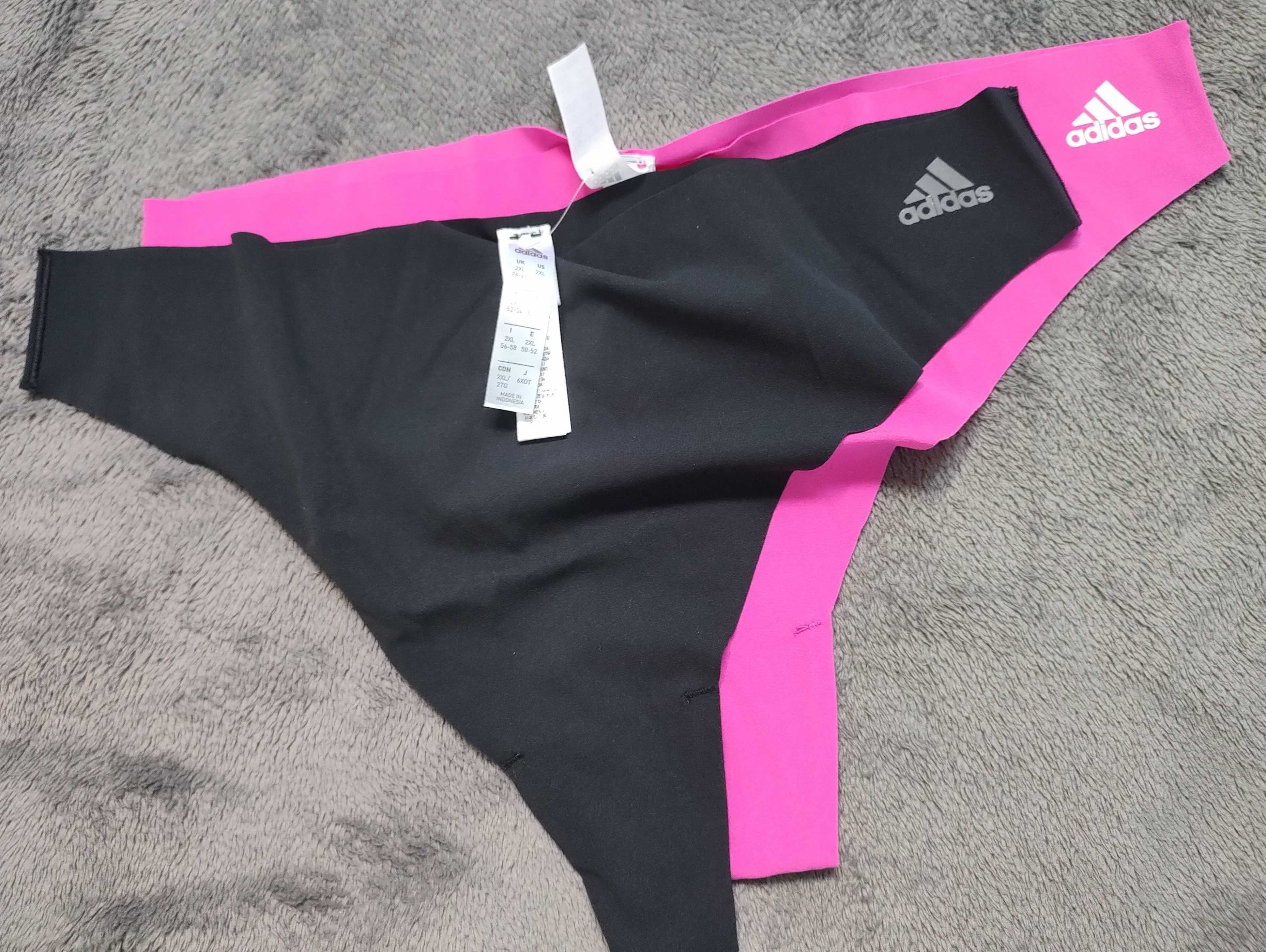 adidas micro cut stringi 2-Pack dwupak XXL czarne i różowe 2XL