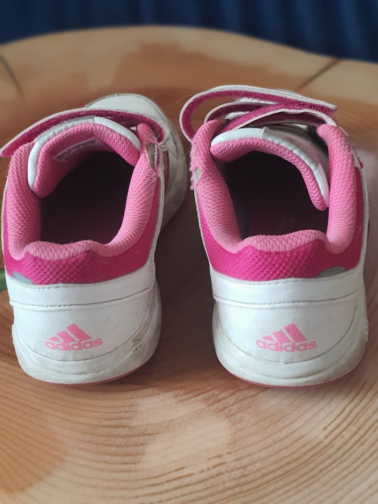 Adidasy tenisówki snickersy Adidas r.34 na rzepy białe różowe
