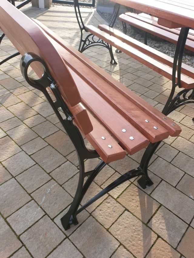 Meble ogrodowe stół + 2xławka bez podłokietnika 180 cm olcha