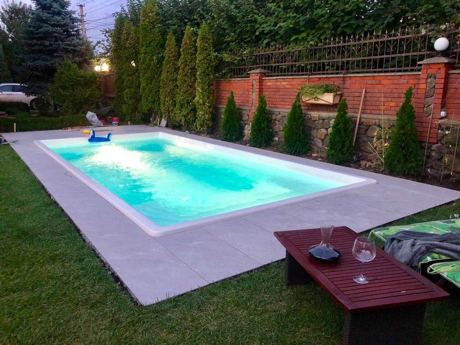 Комфортний басейн “Пляж” — 7,6 x 3,6 x 1,5 м | Монтаж під ключ Якісний