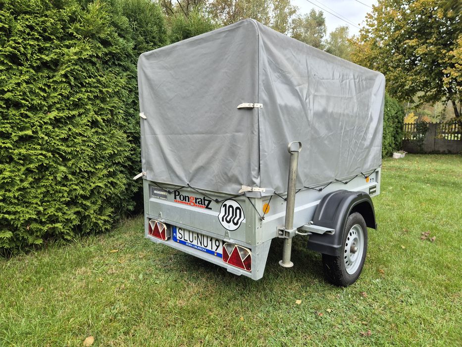 Przyczepa Pongratz lekka 750kg 2x1m plandeka Austryjacka