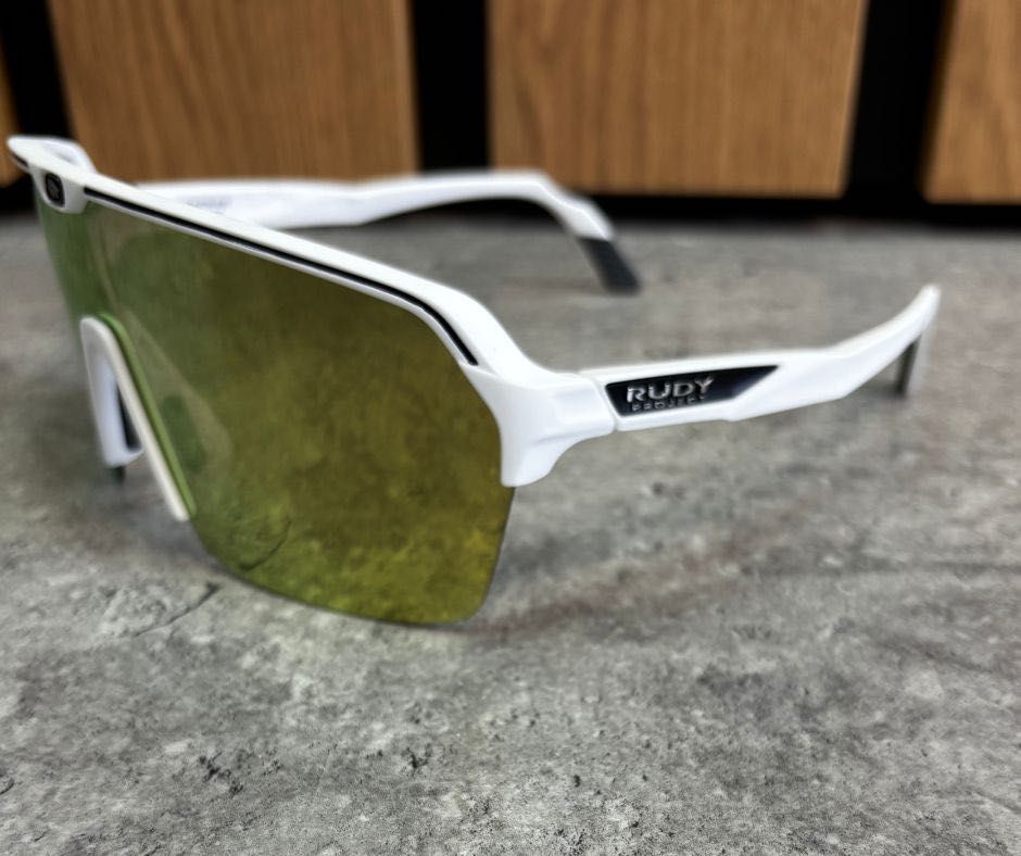Okulary rowerowe Rudy Project Spinshield white/gold