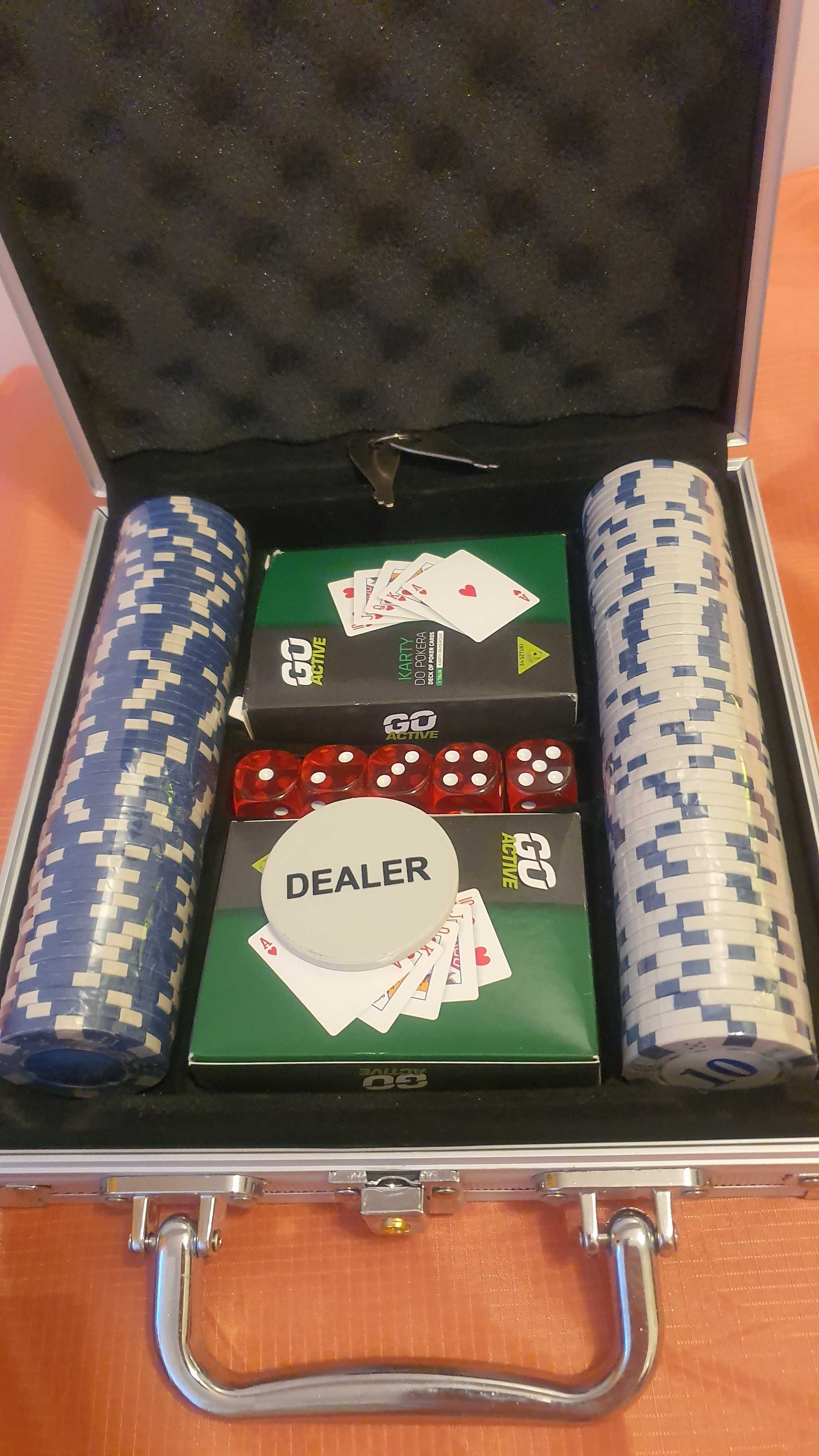 Gra Poker ciężka walizka alu nowe prezent
