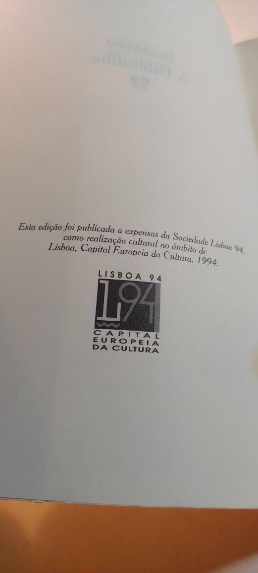 Iniciação à Bibliofilia - João José Alves Dias (1994)