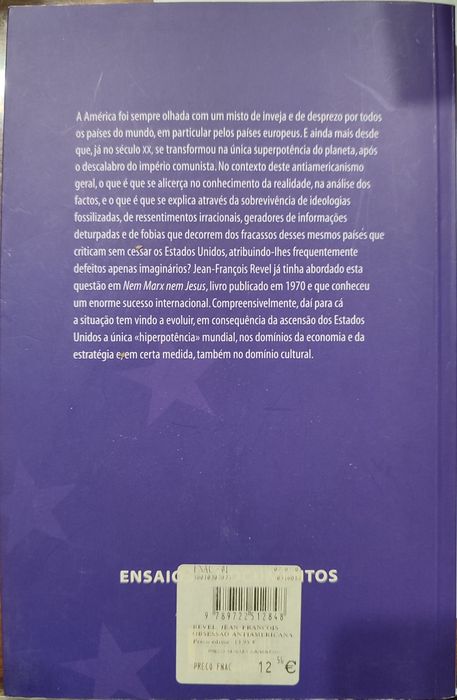 Livro Esgotado! A Obsessão Antiamericana (ótimo estado)