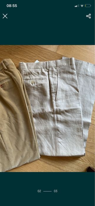 Lote de 2 calcas 42, linho e bombazine Massimo Dutti como novas