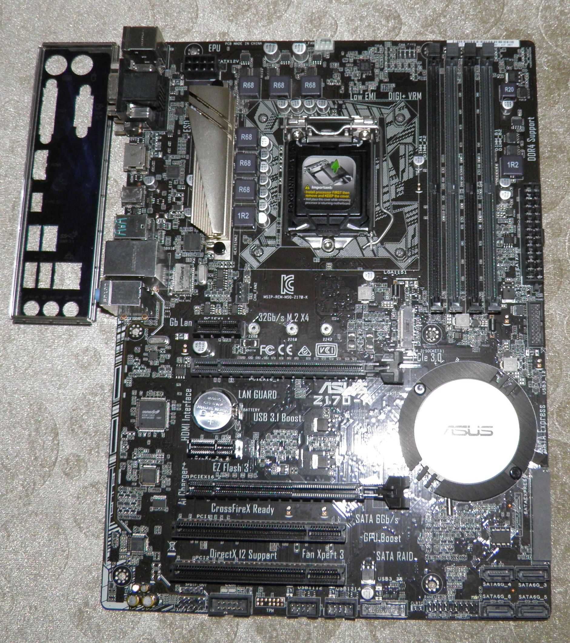 Socket 1151 ASUS Z170-K для Intel 6.7 Gen