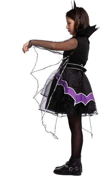 Sukienka nietoperza na Halloween dla dziewczynki 5-7 Lat
