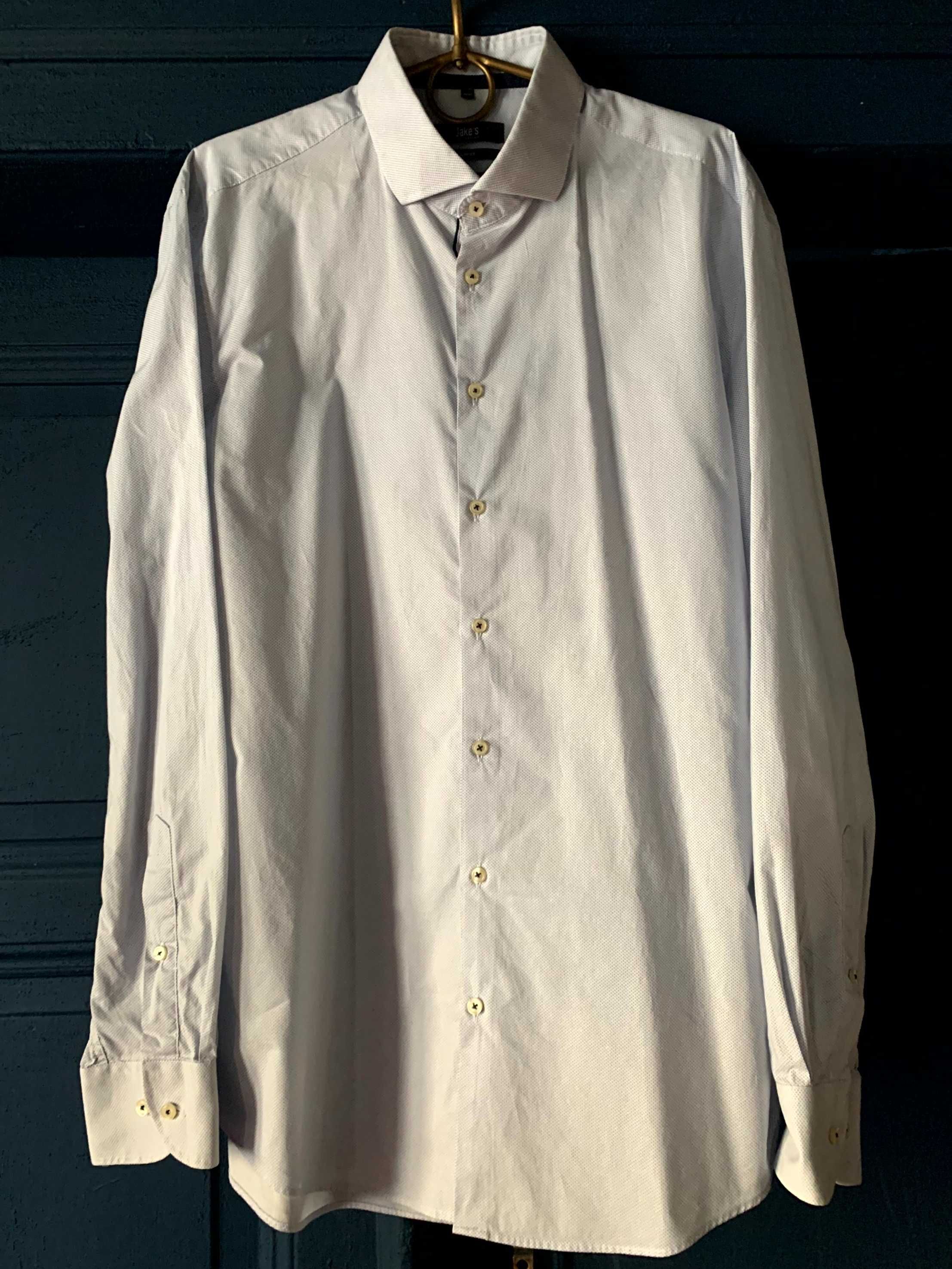 Jake's biała koszula długi rękaw slim fit 100% bawełna 41/42 stan BDB