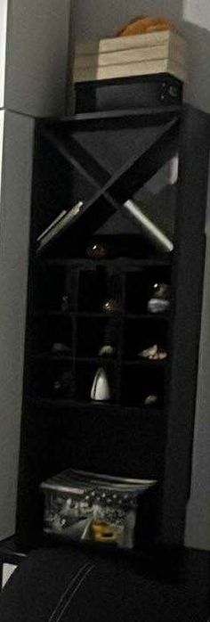 Regał z szufladą biało czarny