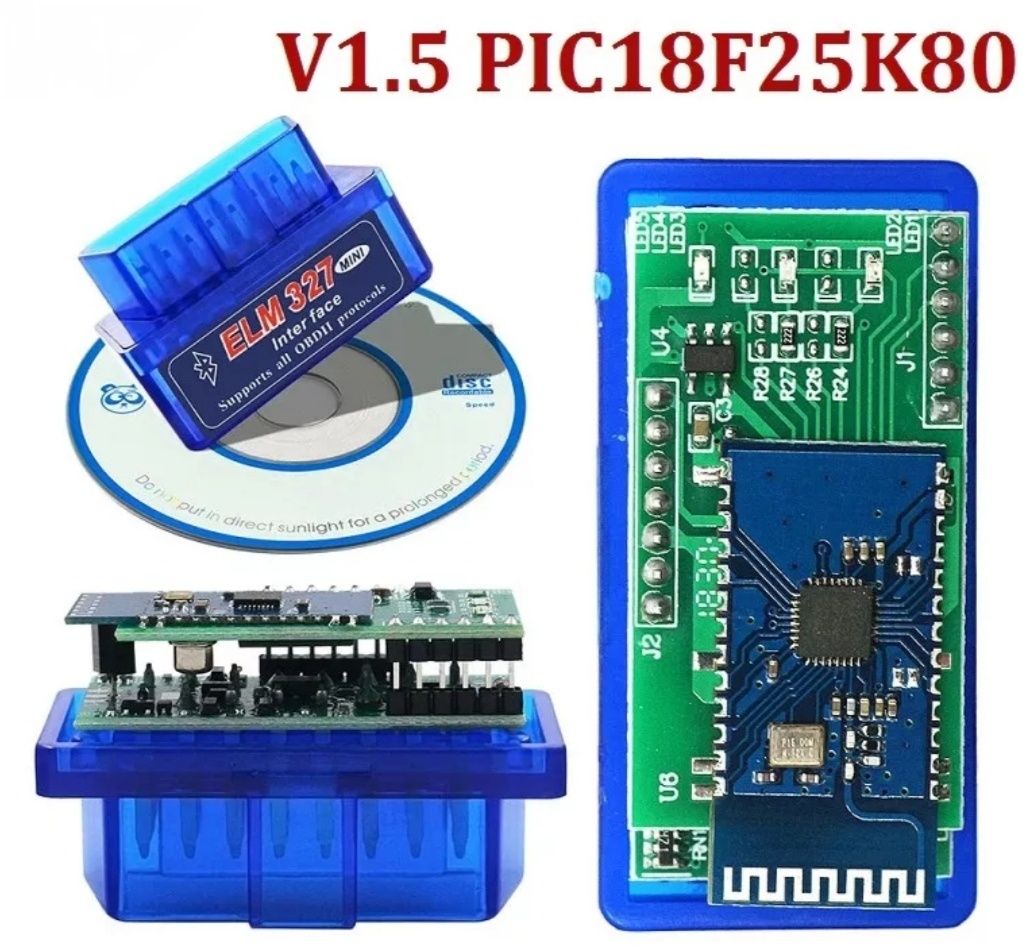 Elm 327 v 1.5 chip 18 f 25 k 80 две платы  обд 2 авто сканер  андроид