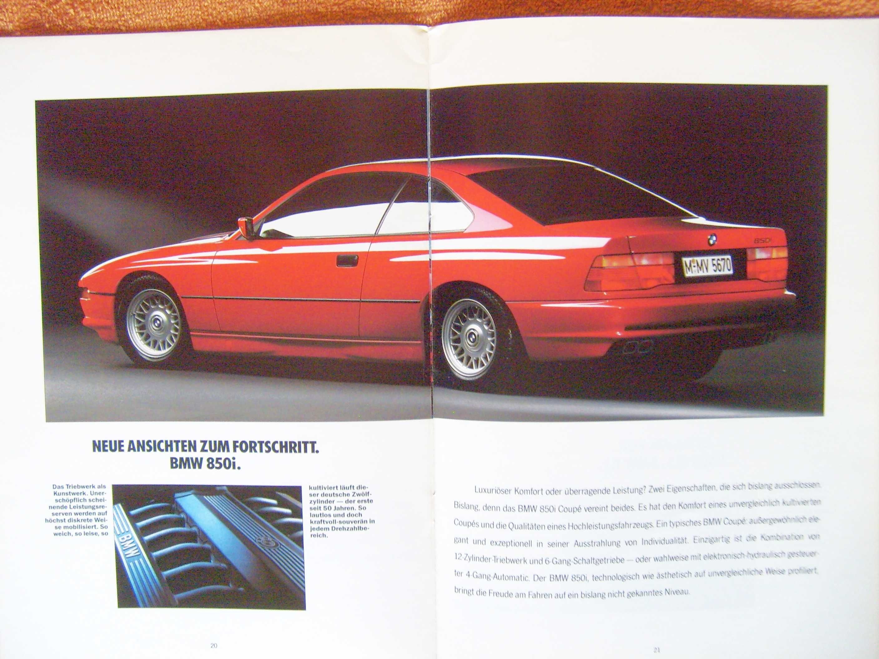 BMW 1992 Programm / prospekt: 3 E30 + E36, 5 E34 + M5, 7 E32, 8 E31