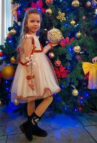 Новогоднее платье для девочки 5-7 лет