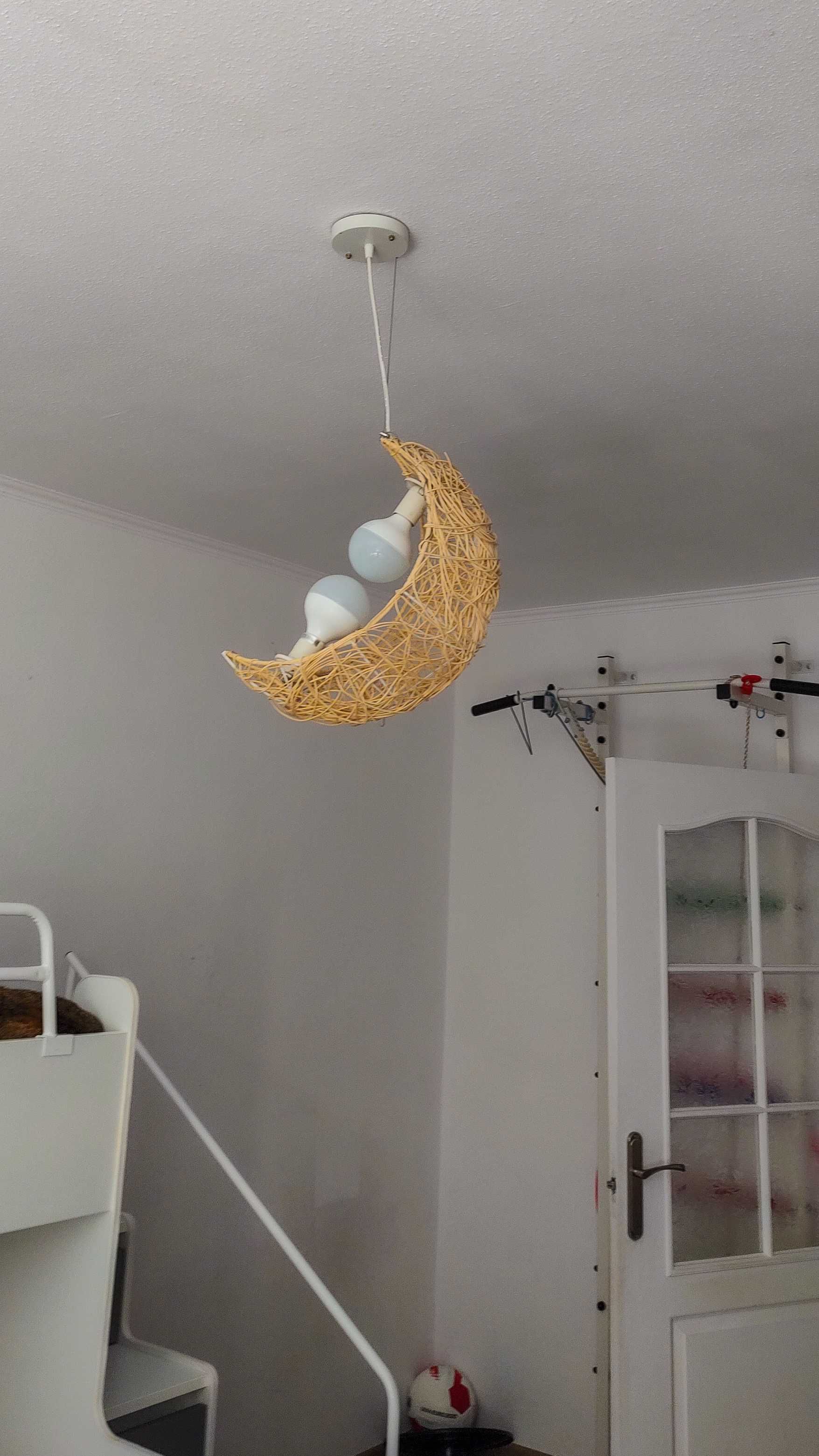 Księżyc Rattan Wisiorek Sypialnia Pokój Dziecięcy Żyrandol Sufitowy