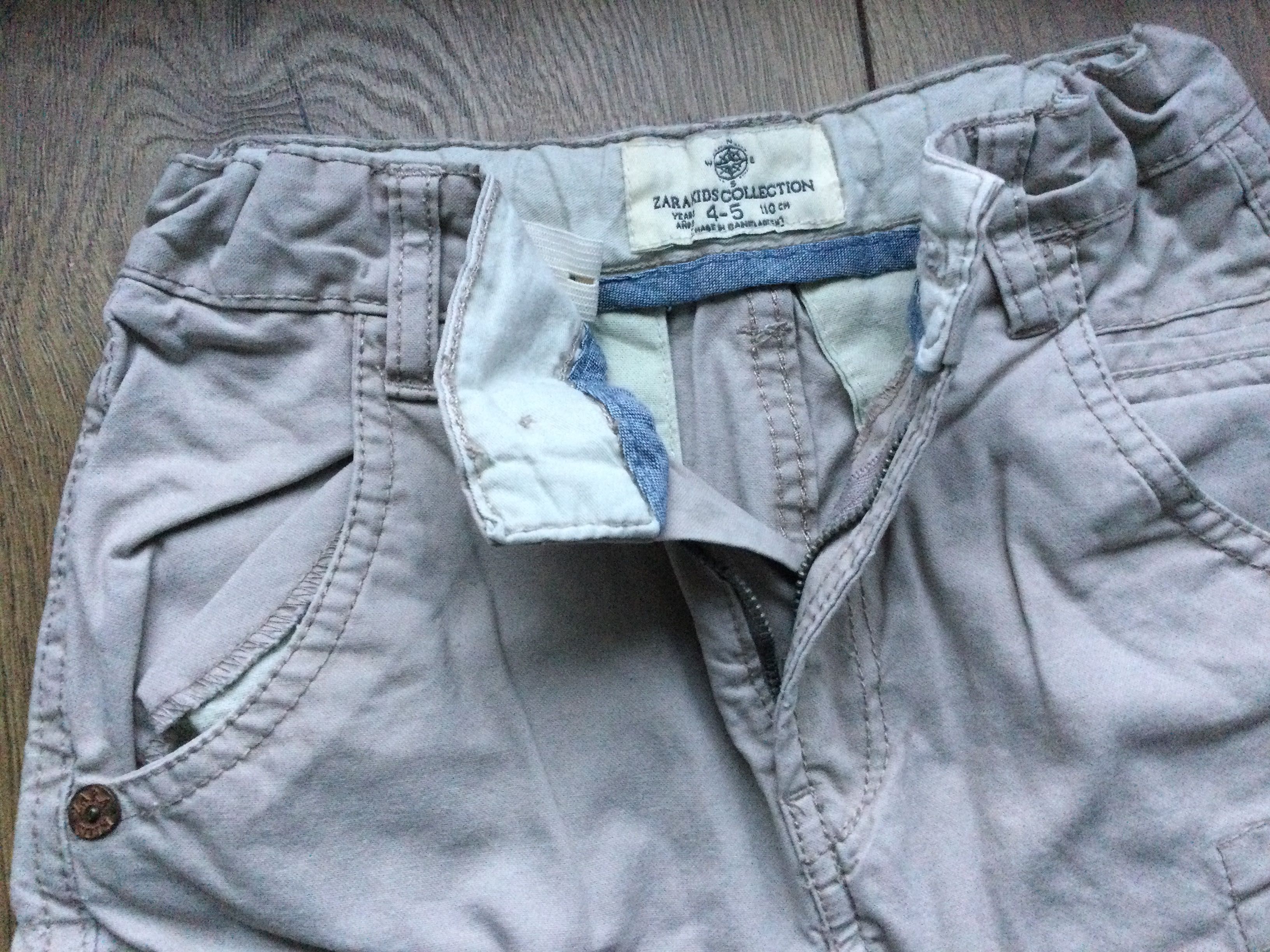 Zara 110 beżowe spodnie bojówki