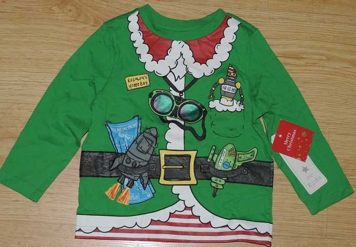 F&F bawełniana bluzka Elf 2-3 lata Nowa sesja świeta