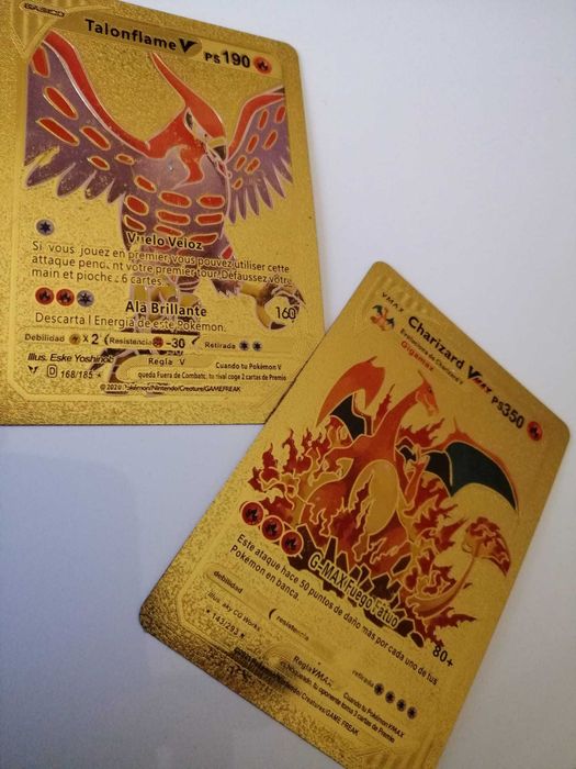 Cartas Pokemon Charizard V-Max gold card + Talonflame V gold card