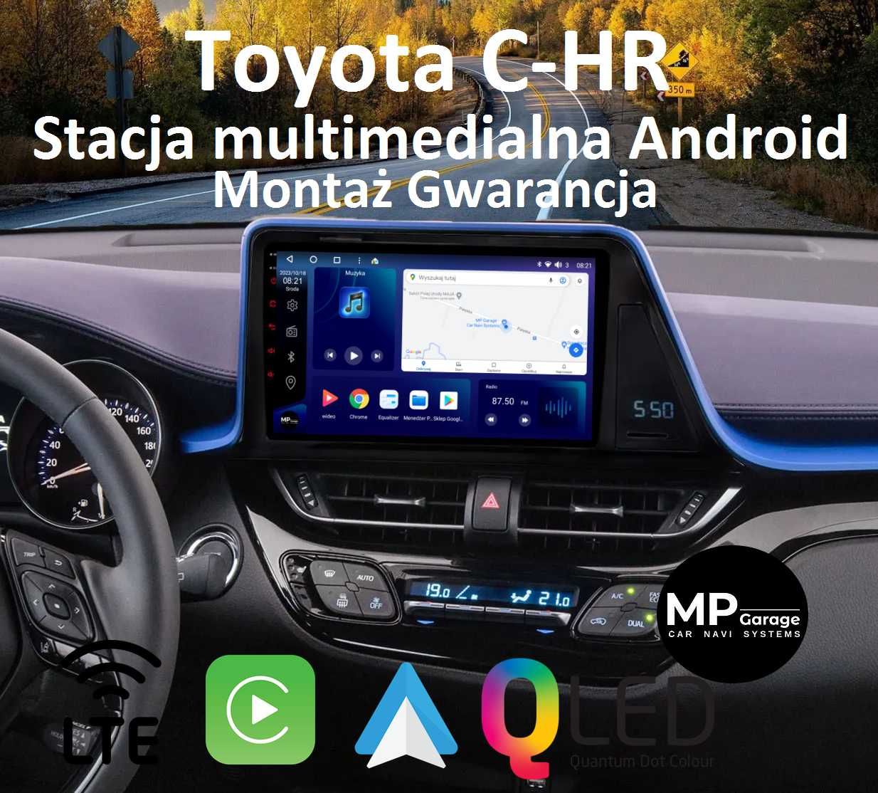 Toyota CH-R Radio Nawigacja Android 11 4G LTE CarPlay AndroidAuto