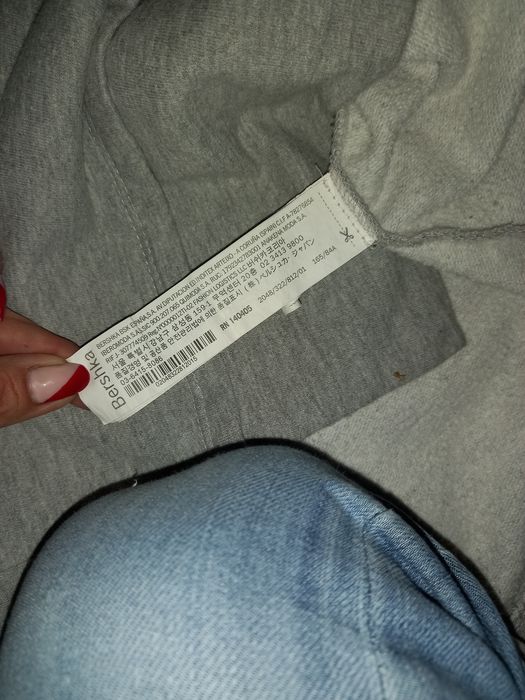 Tunika sukienka bluza XS 34 Bershka długi rękaw szara