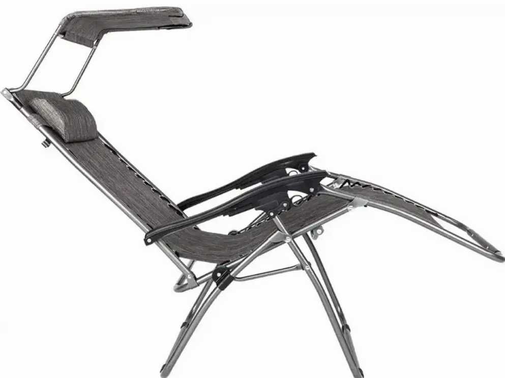 Лежак садовый пляжный раскладной SP-167A Шезлонг кресло серое