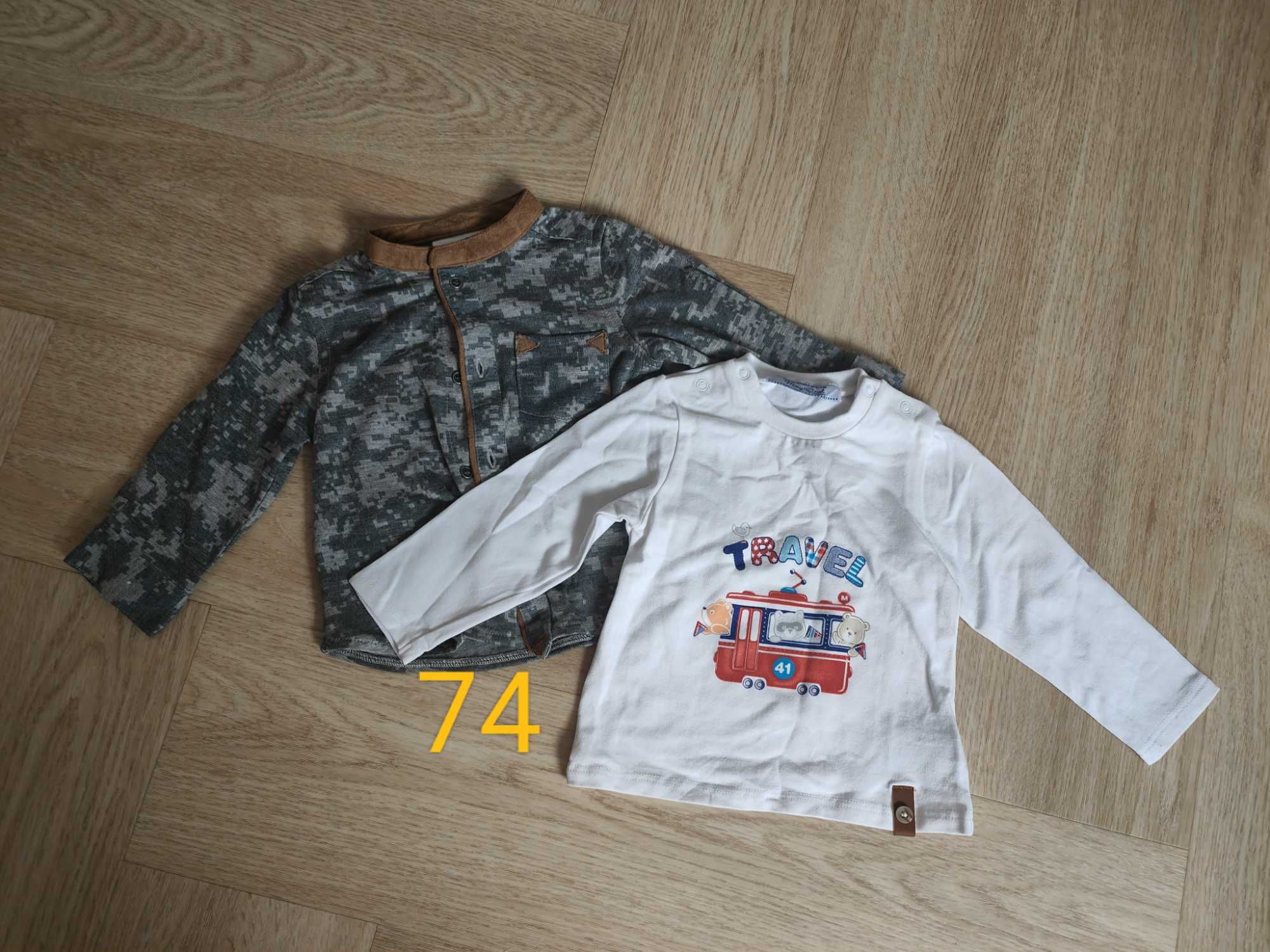 Paka 74 dla chłopca spodnie bluzy body koszula kurtka