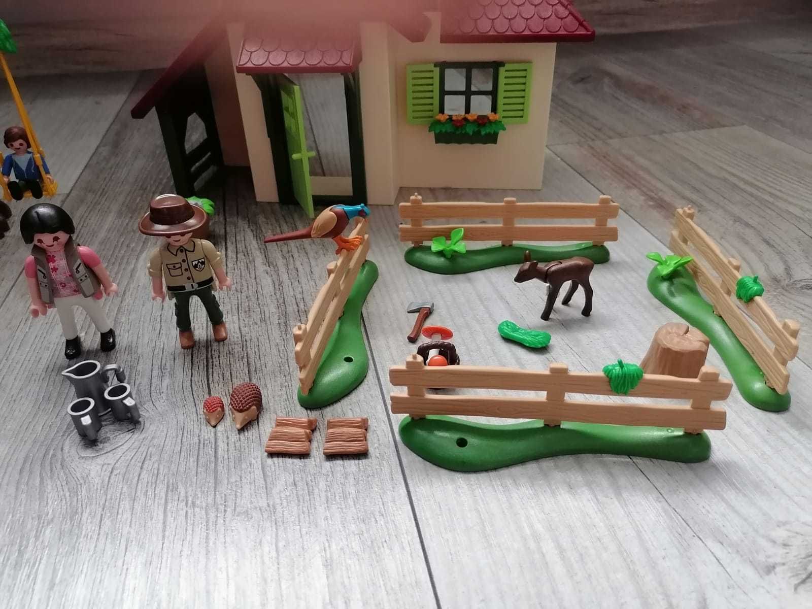 Zestaw Playmobil Domek leśniczego 6811 + Drwal z traktorem 6814