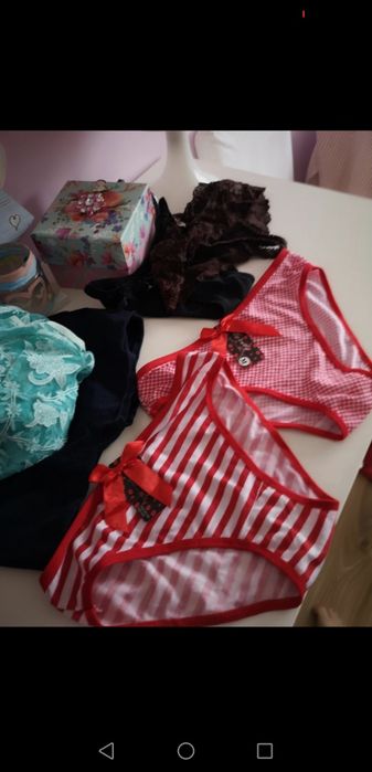 Majtki damskie bawełniane figi bezszwowe koronkowe stringi S L