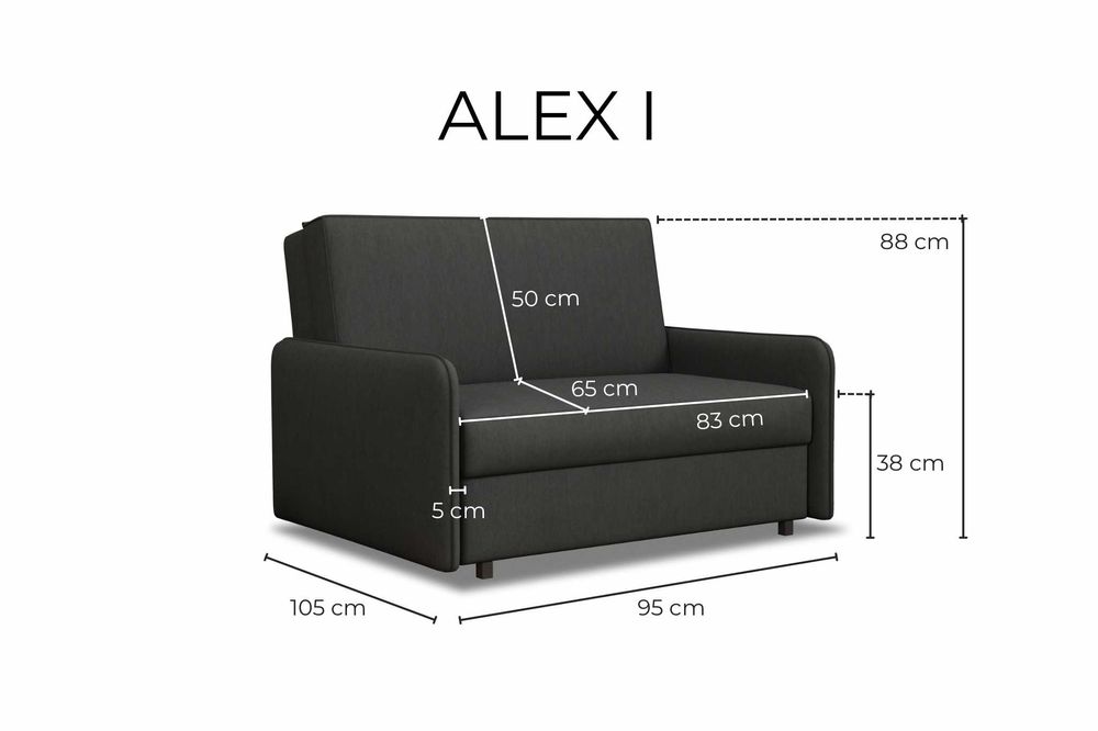 Amerykanka Alex, sofa, kanapa, łóżko. Fotel rozkładany, funkcja spania