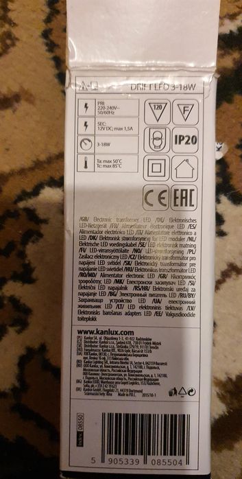 Блок питания Drift led 3-18w , ip20 ,kanlux 8550