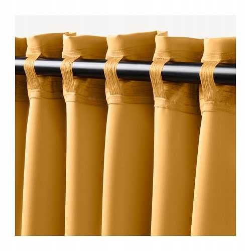 NOWE IKEA MAJGULL 145x300 Żółte Zasłony Komplet Zasłonek Zaciemniające