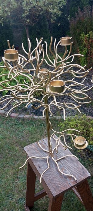 Metalowe drzewko - Ręcznie robiony -świecznik 63cm.
