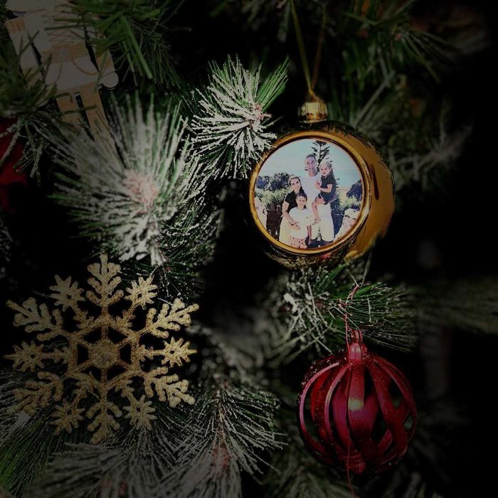 Bolas de Natal MDF / vermelha / dourada