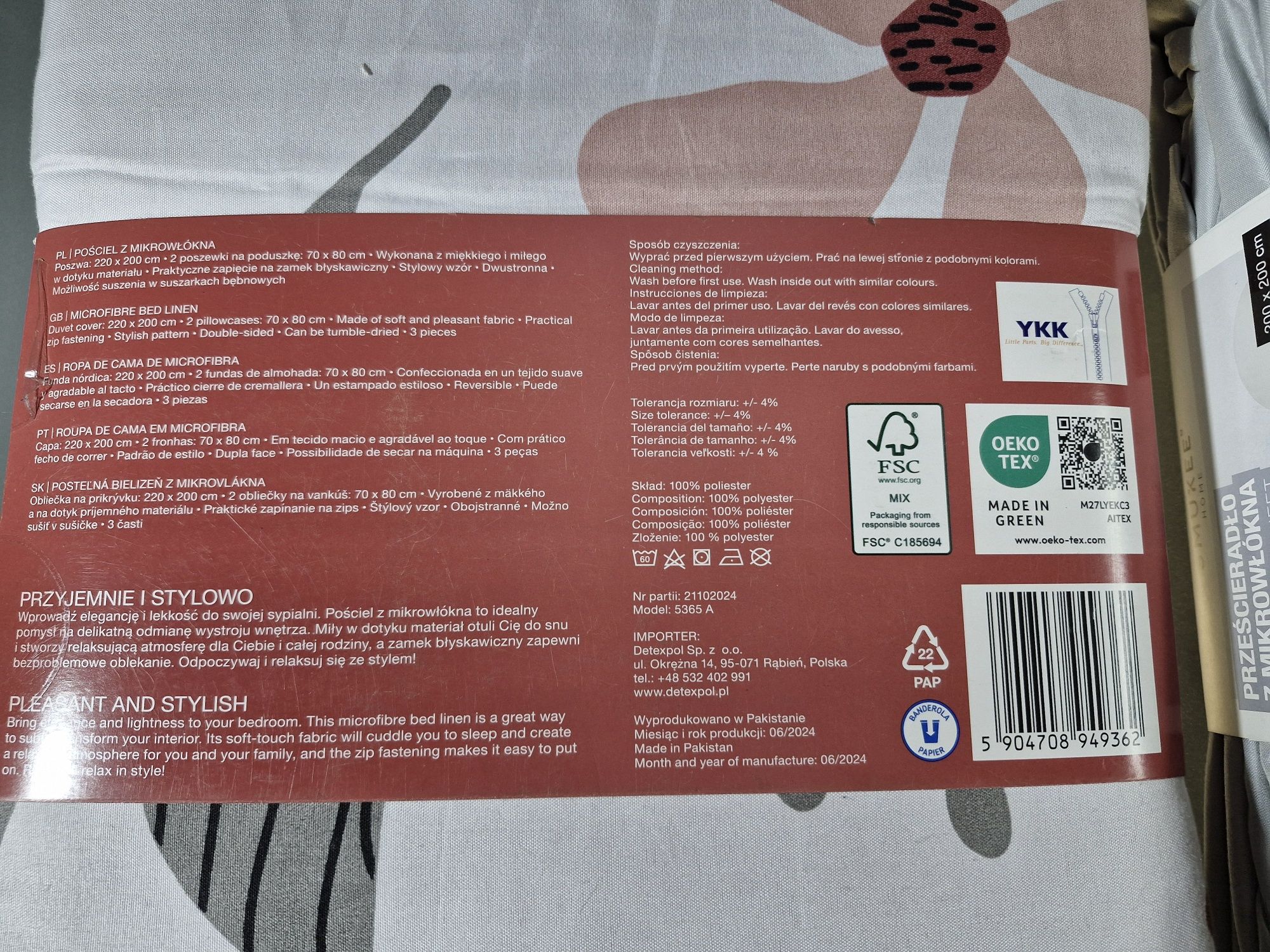 Zestaw Komplet Pościeli z Mikrowłókna K 220x200 P. 2x70x80 Prz.200x200