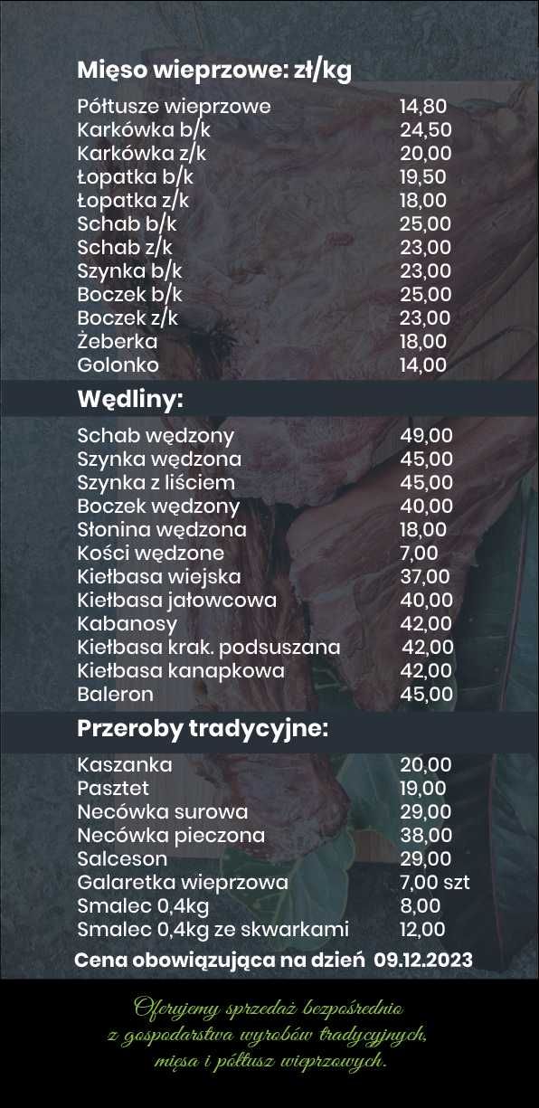 Przeroby tradycyjne i świeże mięso