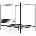 Metalowe łóżko z baldachimem 140x200 czarne