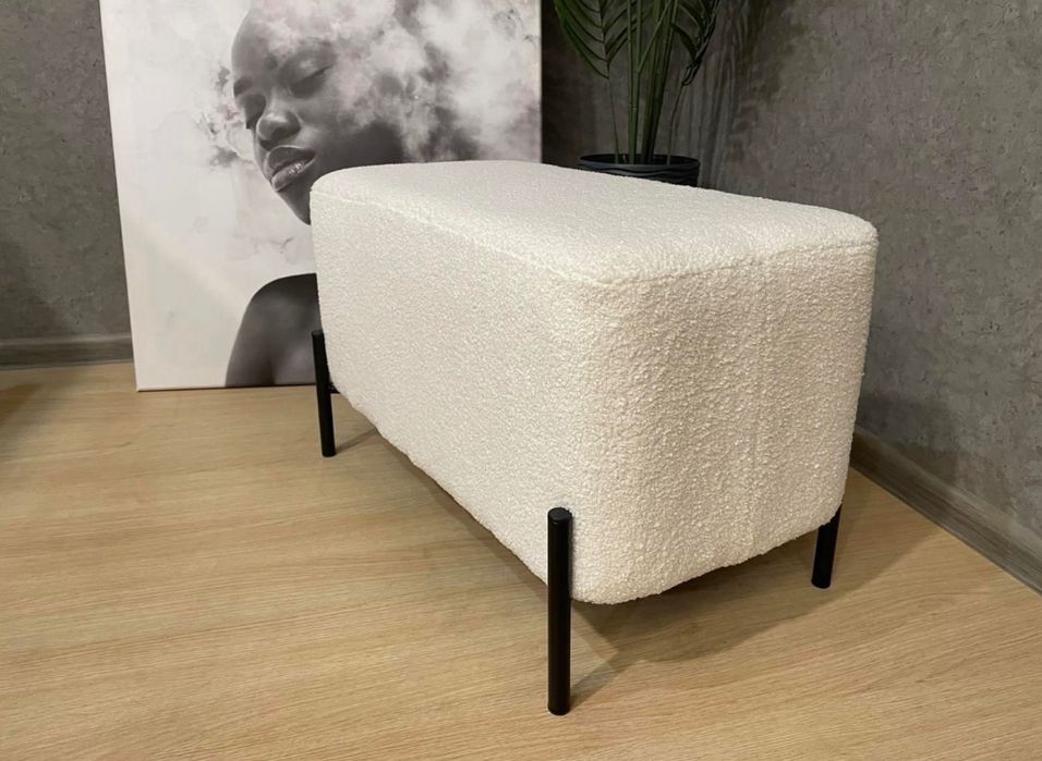 Квадратний мʼякий пуф | Пуф на ніжках