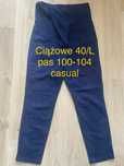 Spodnie  40 L casual ciążowe granatowe biuro praca w ciąży Vintage
