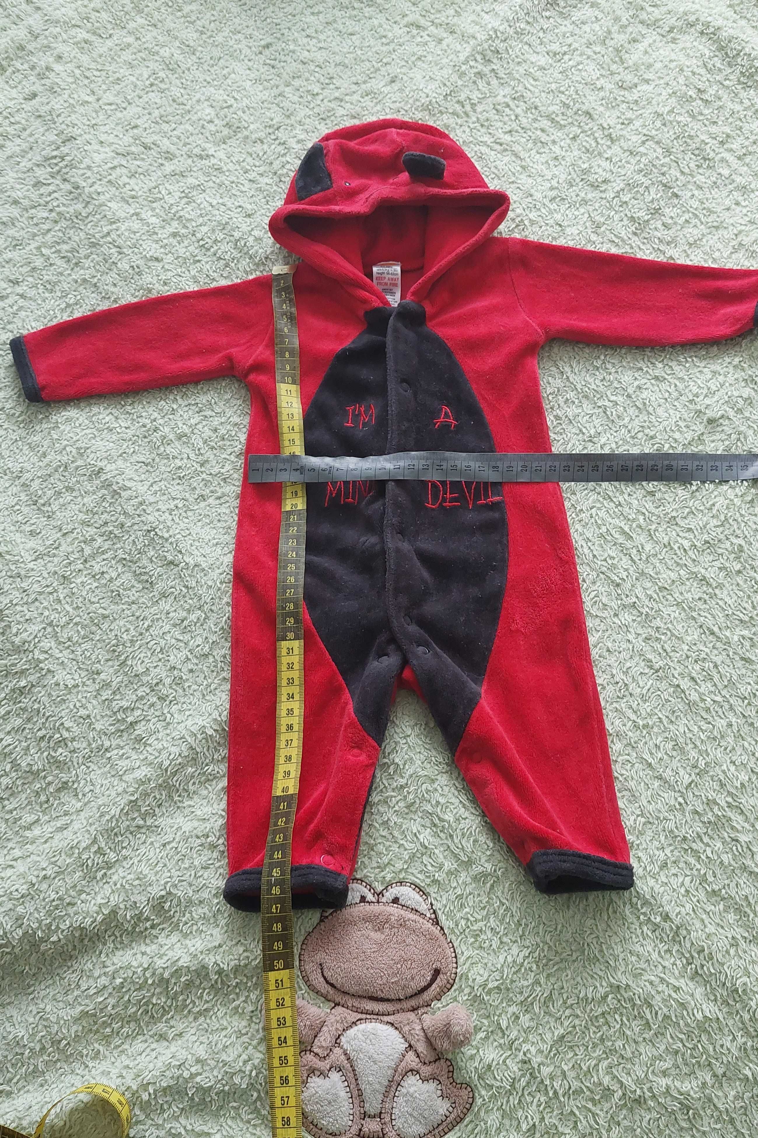pajac niemowlęcy, kombinezon, diabełek r. 62, halloween
