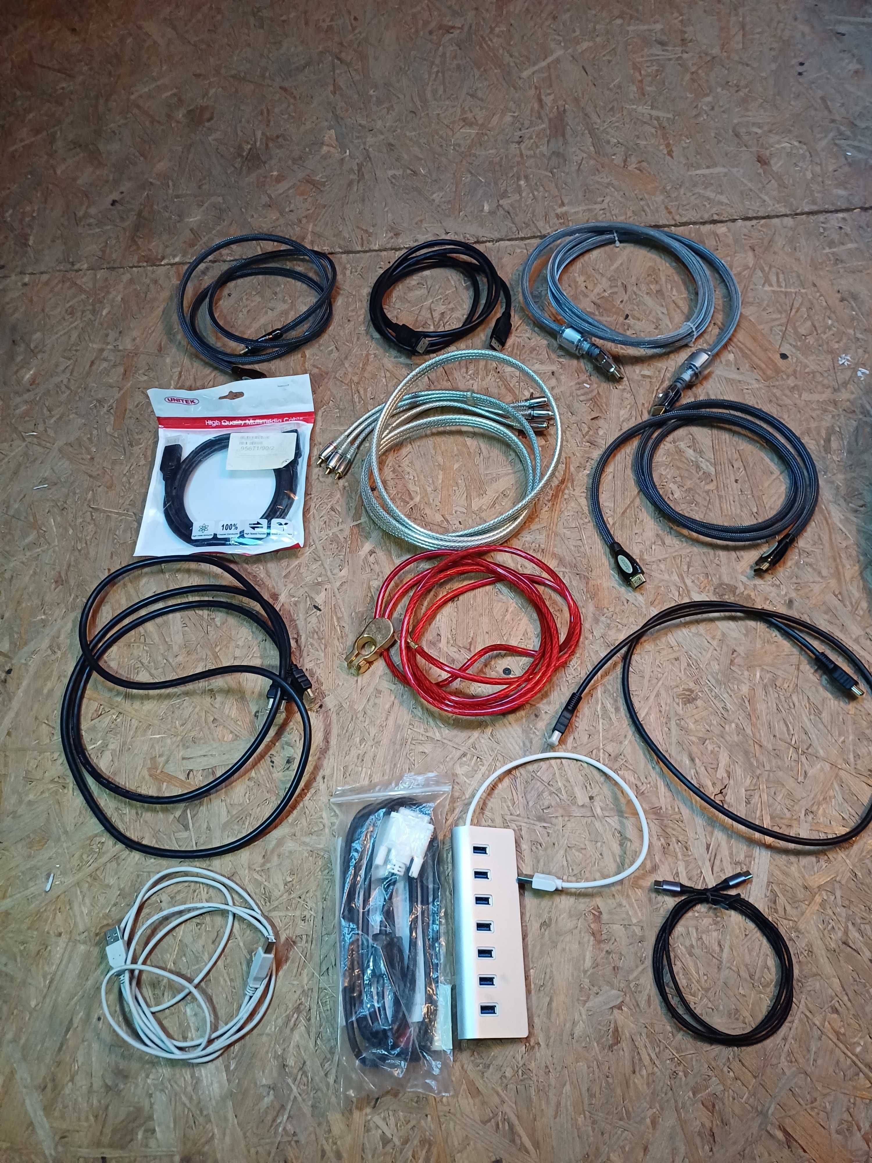 Przewody HDMI,Display,USB C, hub USB,dvi oraz inne