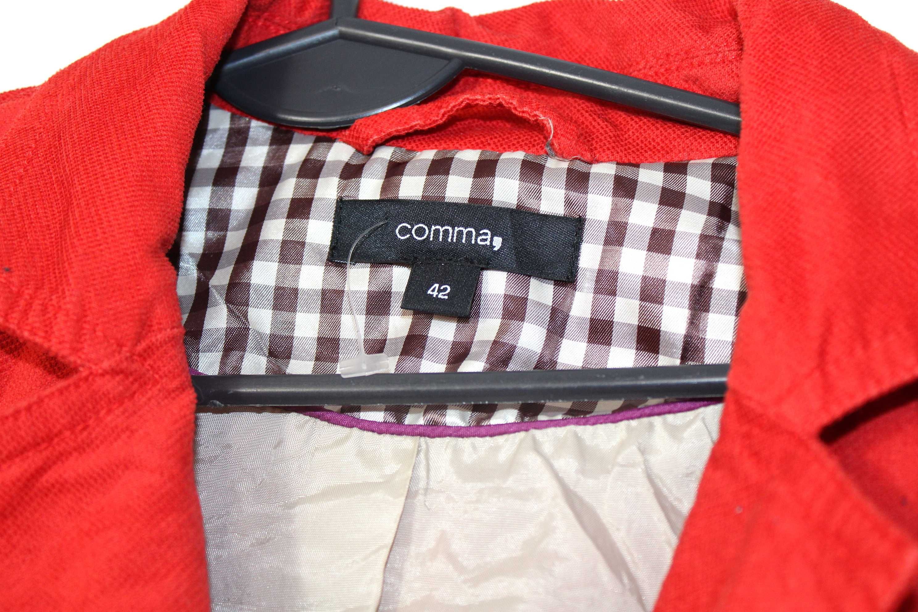 z9 COMMA Stylowy Damski Czerwony Żakiet Casual 42 XL