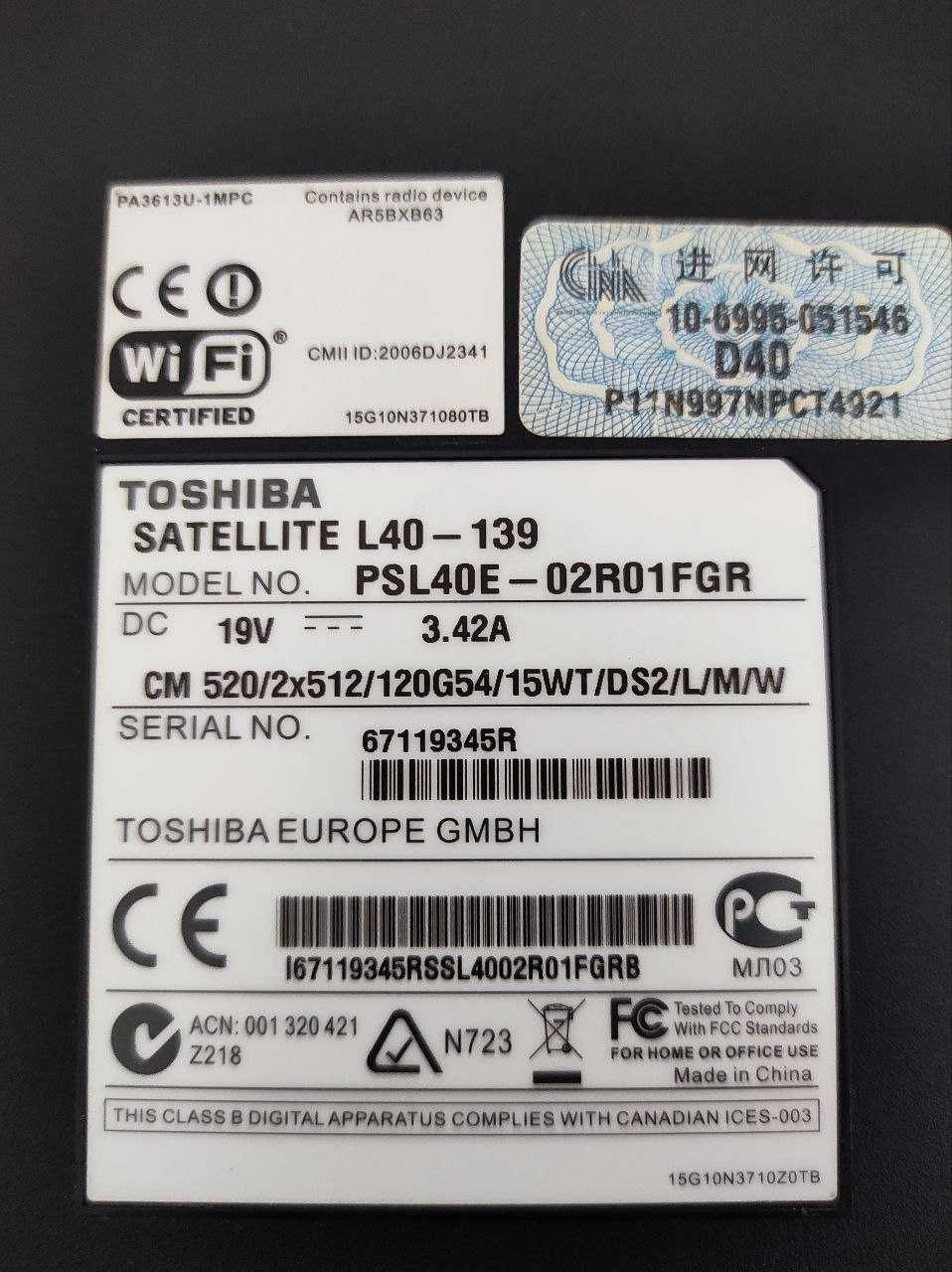 Toshiba Satellite L40-139
