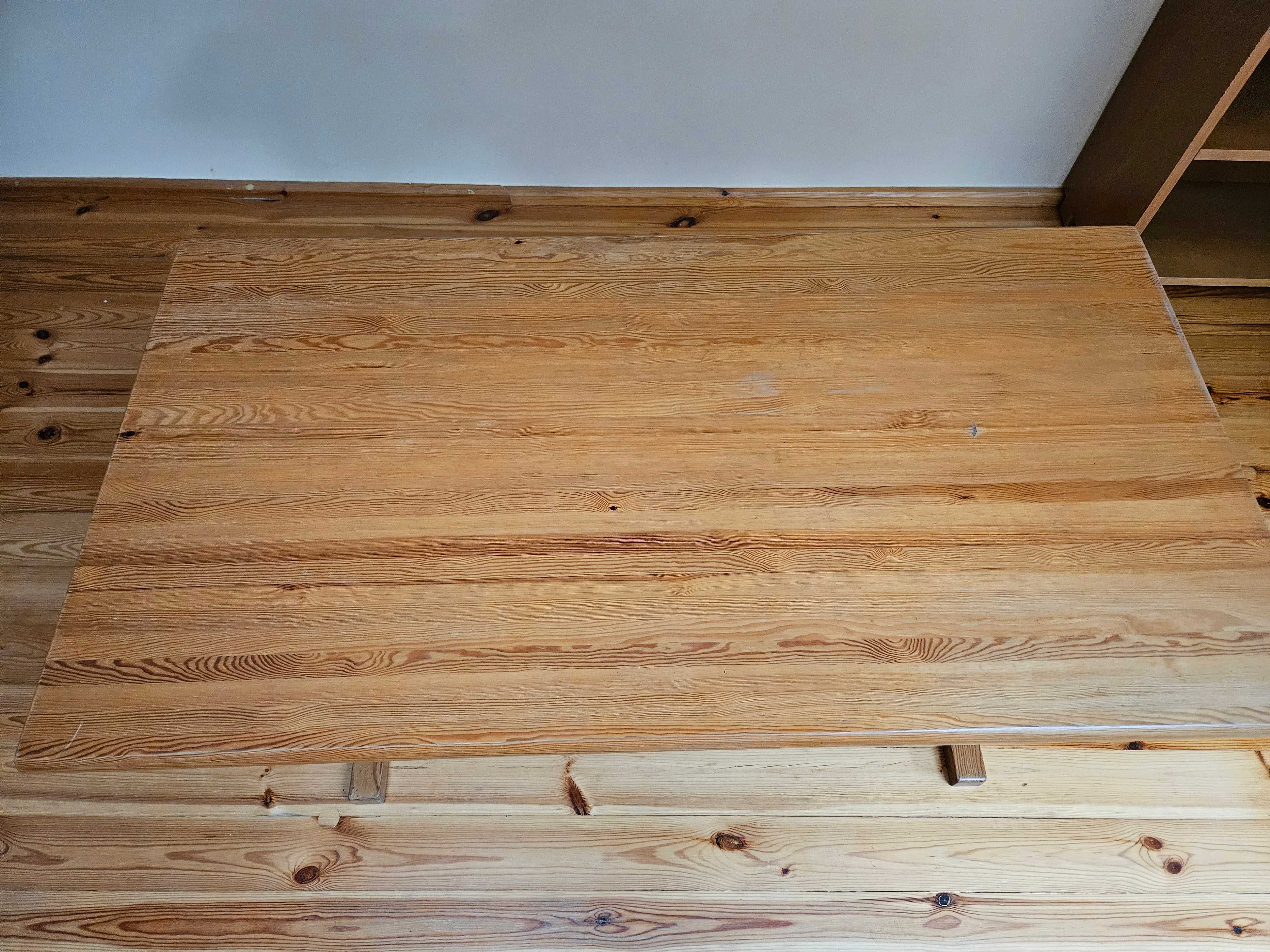 Drewniany stół do jadalni, lite drewno sosnowe 160x85
