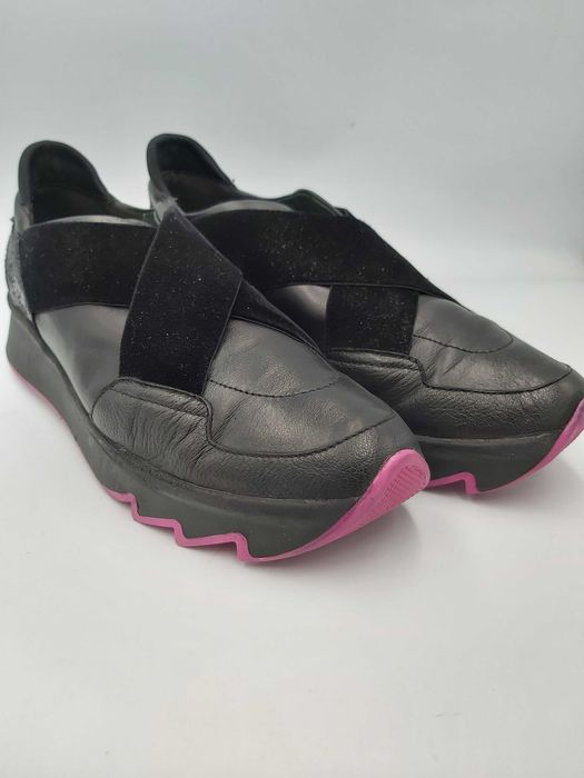 Sneakersy GINO ROSSI skórzane sachi czarne rozmiar 39 buty