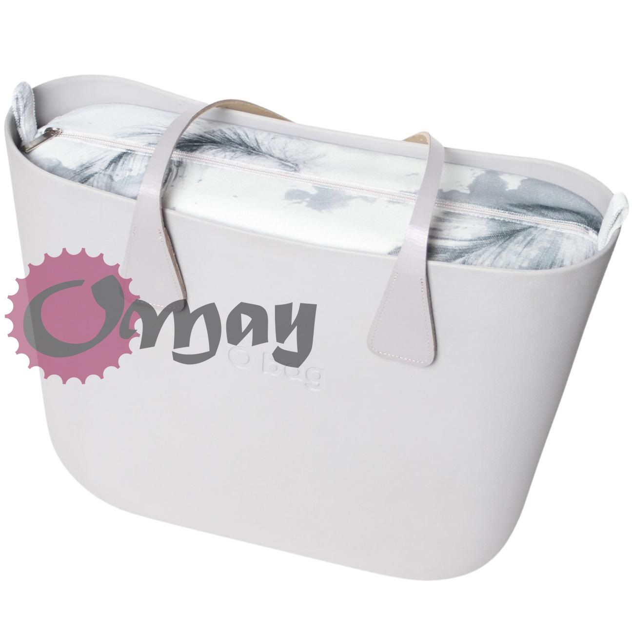 organizer OBAG STANDARD elegancki welur jasnoszary pióra szare OMAY