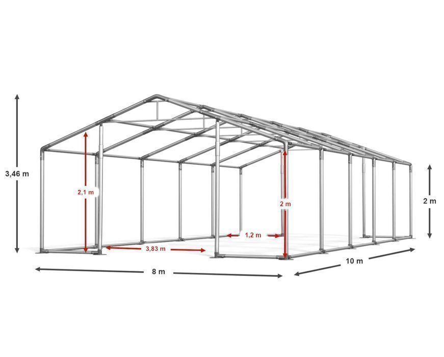 Namiot Magazynowy Całoroczny 8x10x2m Namiot Przemysłowy Handlowy DAS