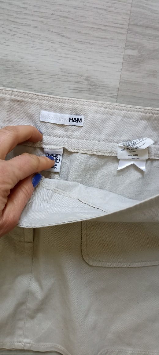 H&M mini spódniczka ecru 100% bawełna rozmiar EU 38