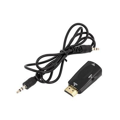 Adapter Hdmi To Vga  D-Sub + Wyjście Audio Gold