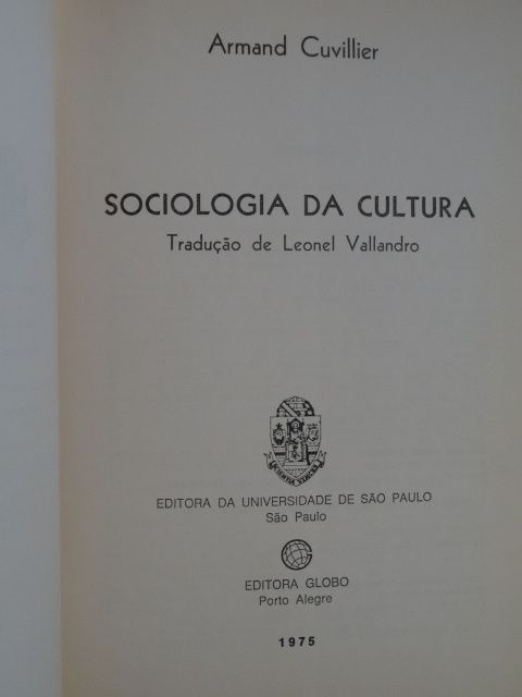 Sociologia da Cultura de Armand Cuvillier