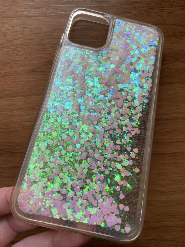 Чохол акваріум iPhone 11 Pro Max, чехол аквариум, сердечки дуохром