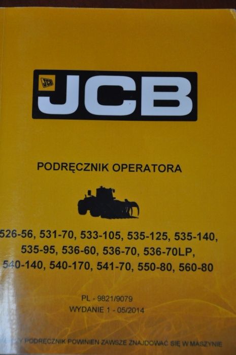 Podręcznik operatora ładowarka teleskopowa JCB modele